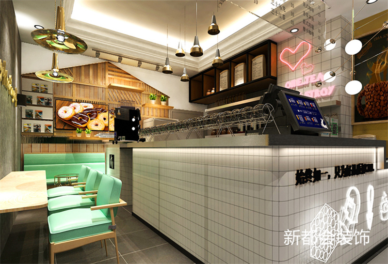 30平米奶茶甜品店铺装修设计